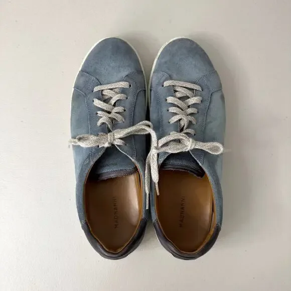 Magnanni Suede and Leather Men's Blue Sneakers Shoes Size 13 - Picture 3 of 8